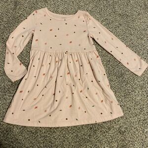 Carter's Blush Pink with Falling Leaves  Kids Dress